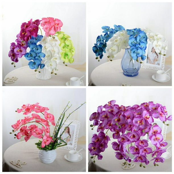 NEW DIY Artificial Butterfly Orchid Silk Flower Home Living Room Decoration